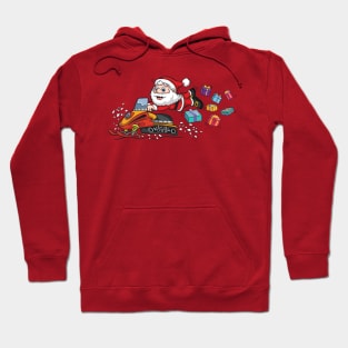 CHRISTMAS SANTA CLAUS: Delivering Christmas Presents on a Snowmobile Hoodie